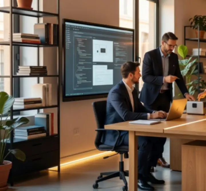 Équipe Design Flow Studio travaillant sur l'interface d'agrégation de casinos en ligne